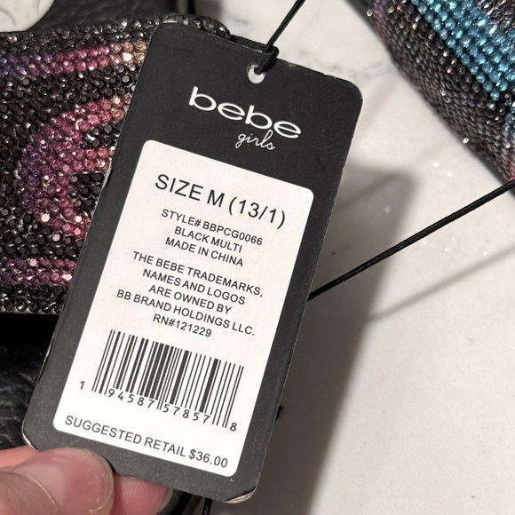 Bebe Girls Rhinestone Slides - Picture 5 of 7